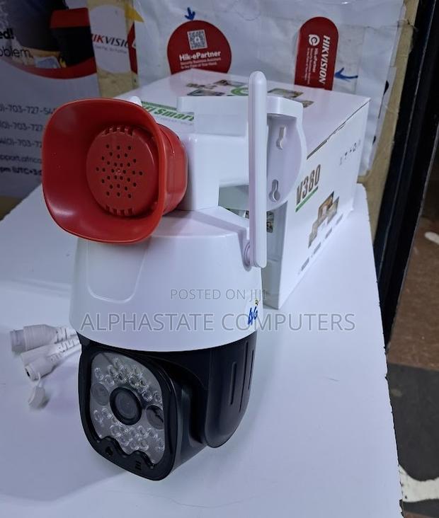 4G Simcard PTZ Rotating Siren CCTV Camera Motion Detection - main view