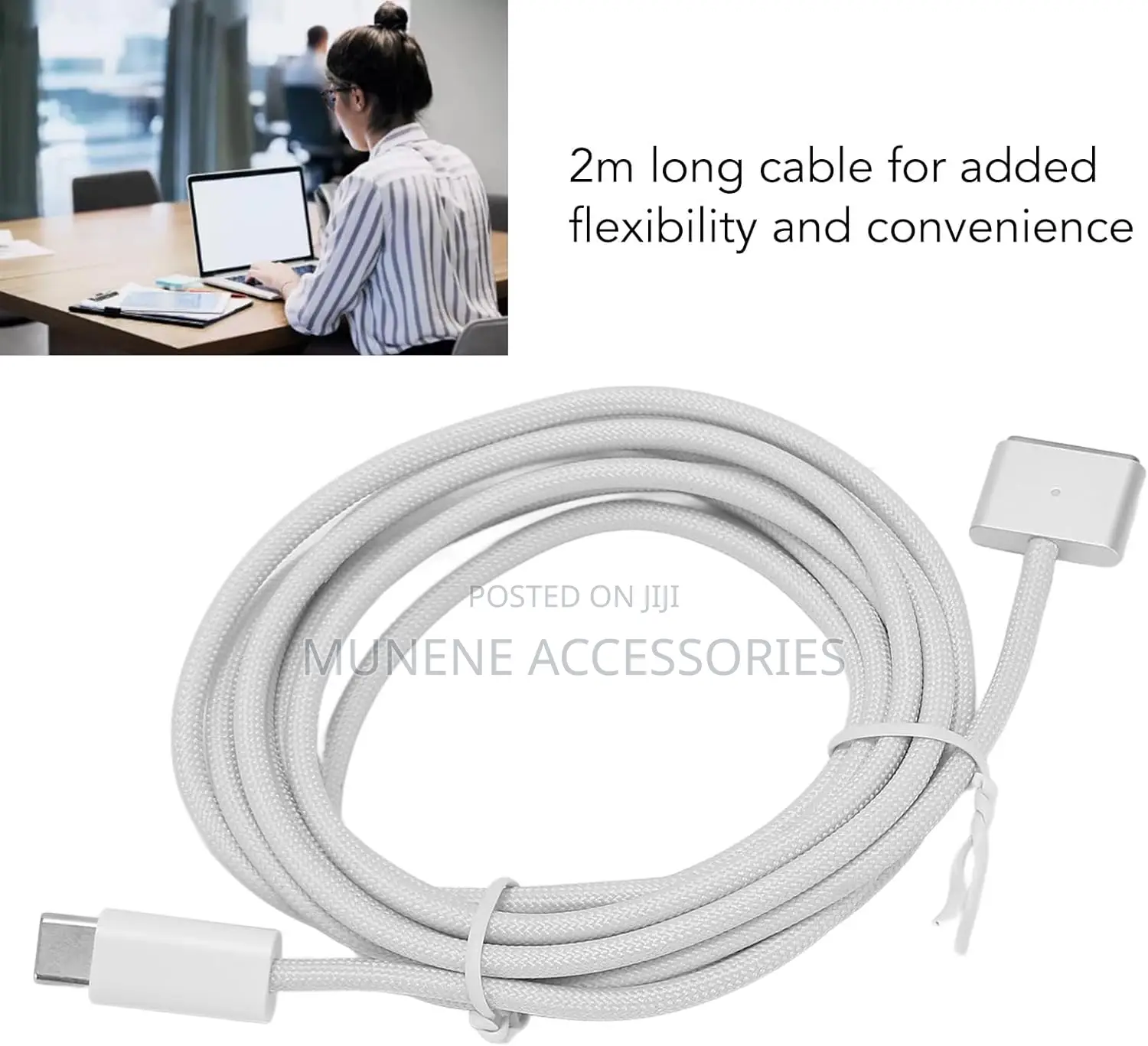 USB C to Magsafe 3 Cable 2m Braided LED Charging Indicator