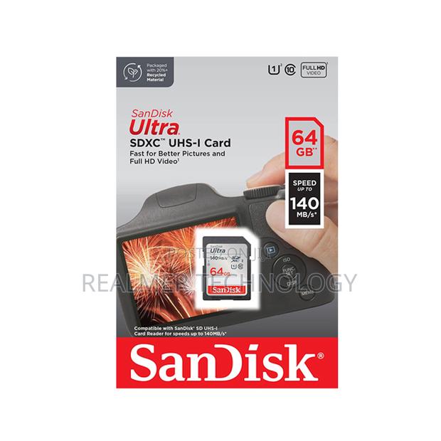 Sandisk Ultra SDXC 64GB UHS-I Card 140mb/S Class 10
