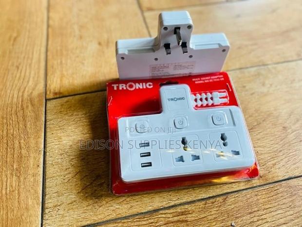 Tronic Multiplug With USB 2 Way Extension Socket Extension - thumbnail 2