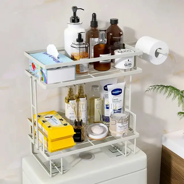 Over the Toilet Storage Shelf With Tissue Holder