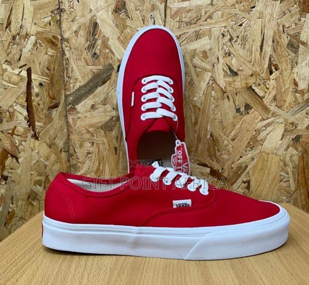 Double Sole Vans Unisex Red in Color - main view