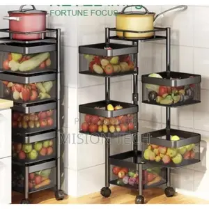 Fruits/Kitchen Rotating Storage Rack With Wheels/Fruit Rack