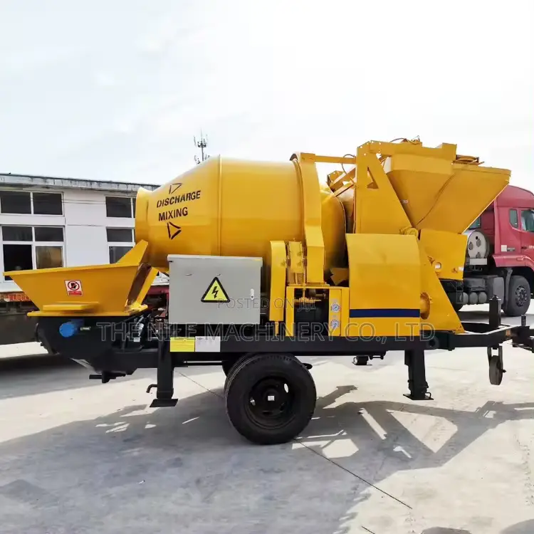 Movable 40m3/H Diesel Ready Mix Portable Concrete Mixer