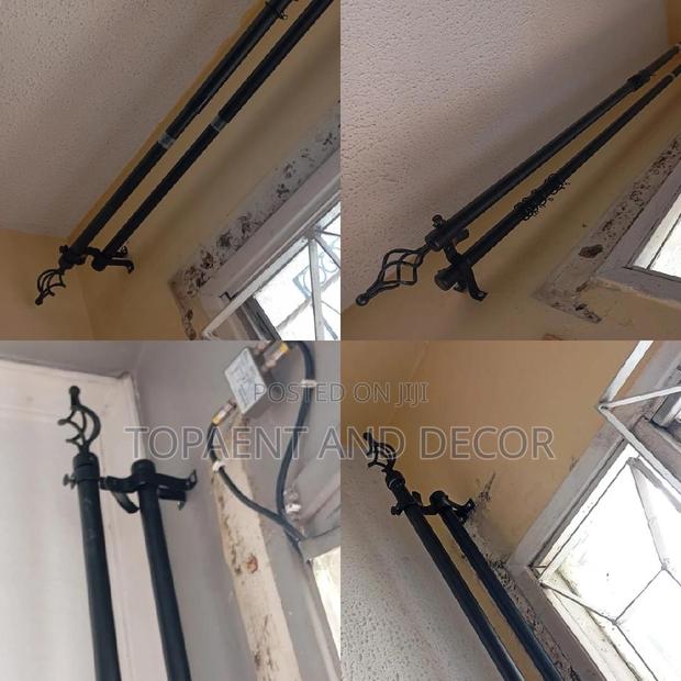 Black Adjustable Curtain Rods Adjustable Curtain Rods - main view