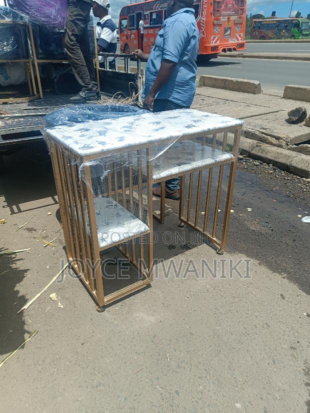 Manicure Marble Table, White and Black - main view