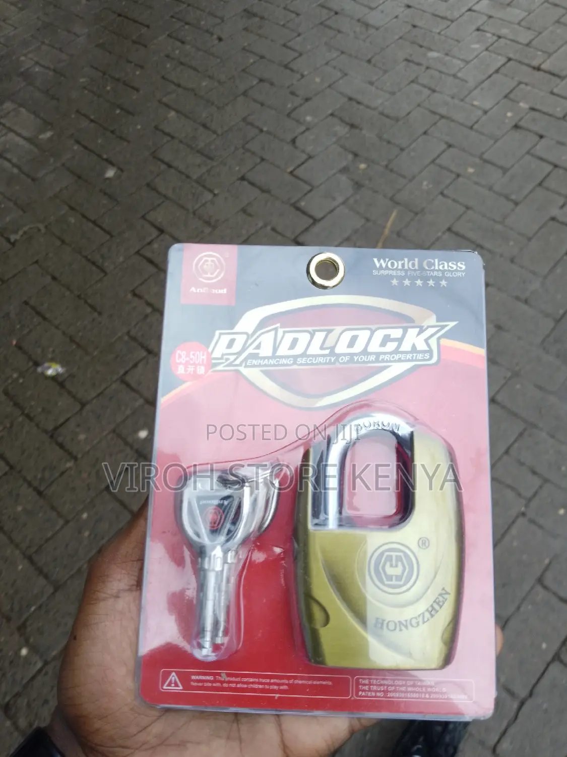 Anbound Honghzen 50mm Padlock 5 Star Padlock With 4 Keys
