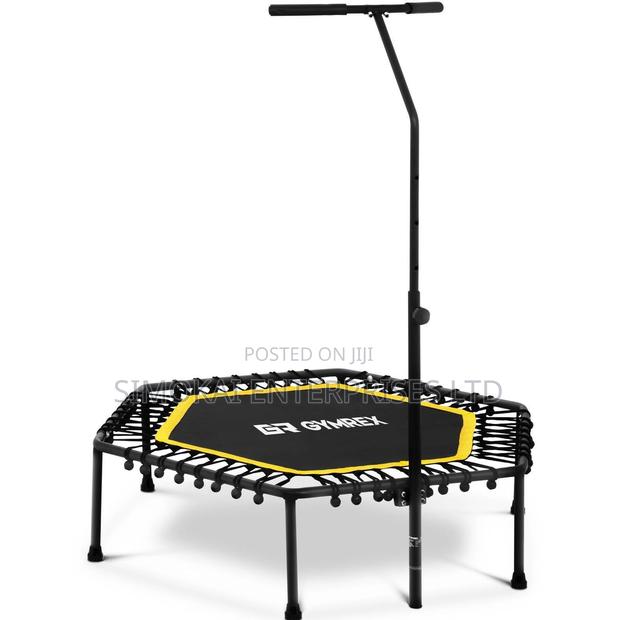 Fitness Trampoline With Handle Hexagon Workout - main view