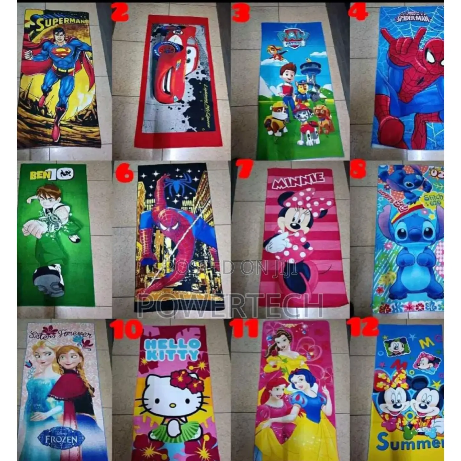 Kids Cartoon Themed Towels