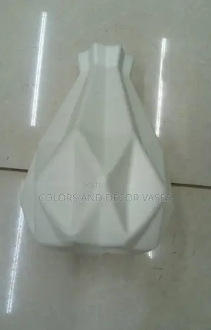 Plastic Flower Vase White and Pink