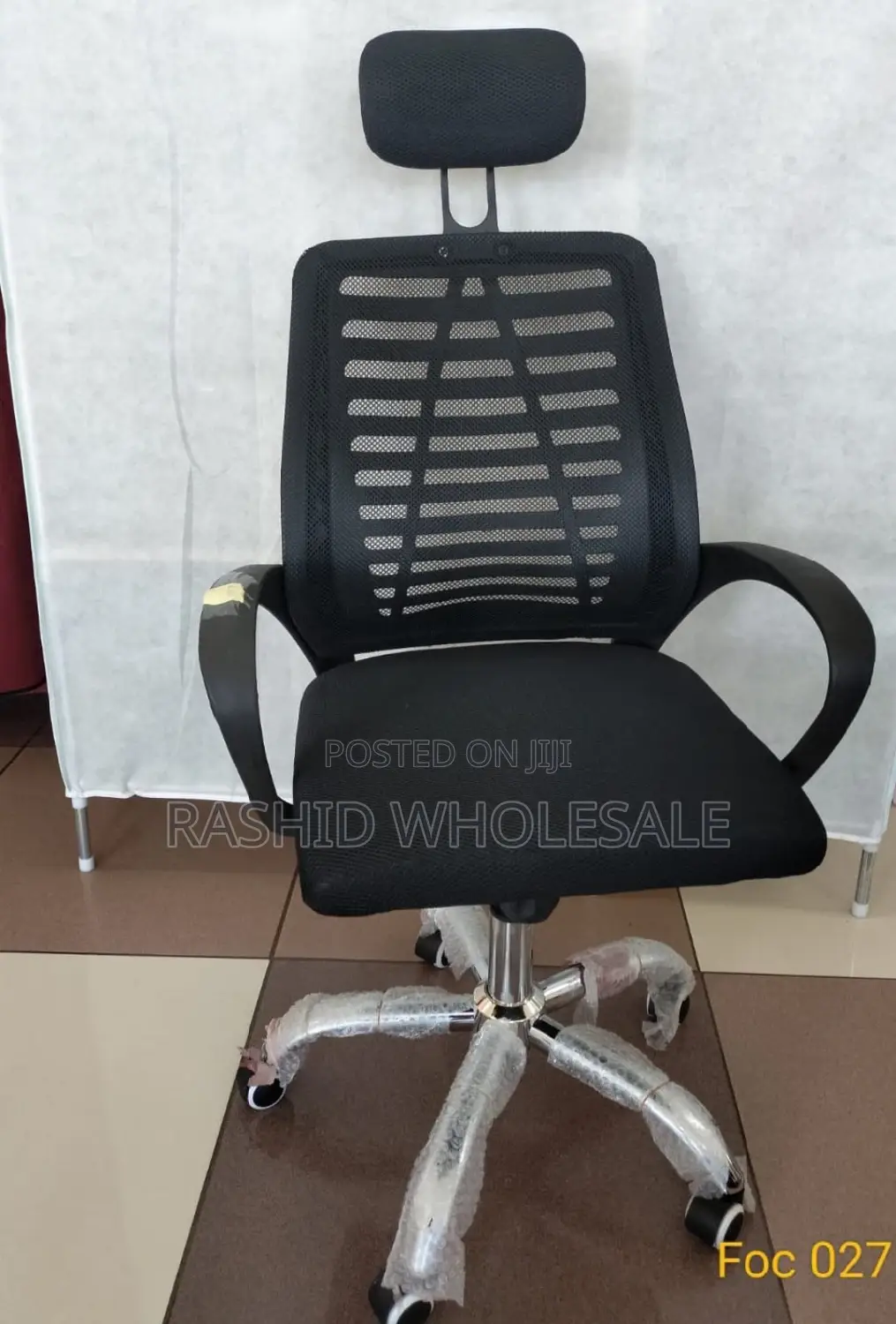 Secretarial Mesh Office Chair With Headrest