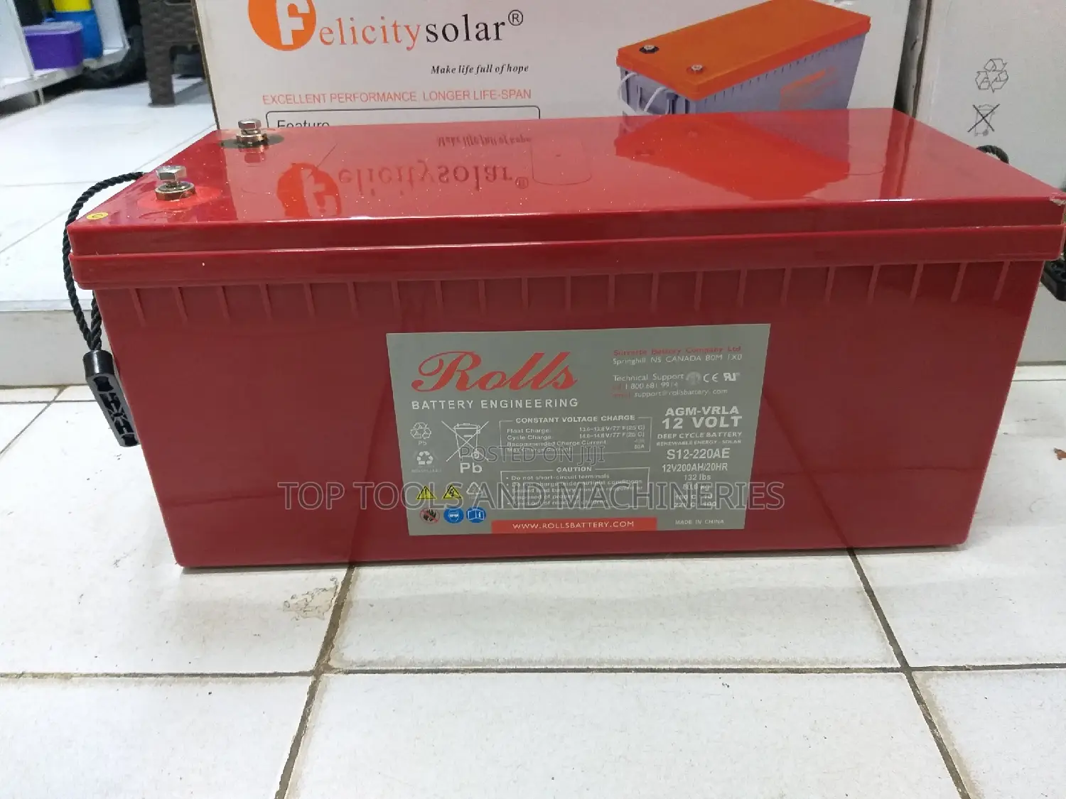 Rolls 12V 200AH 20hrs Maintenance Free Solar Battery