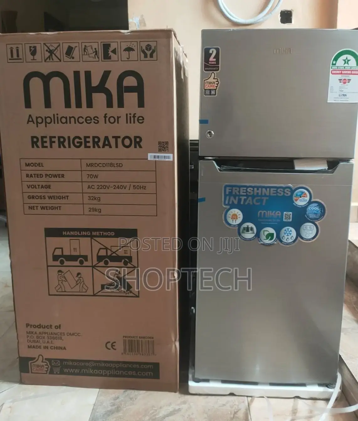 Mika MRDCD70LSD Refrigerator, 118L