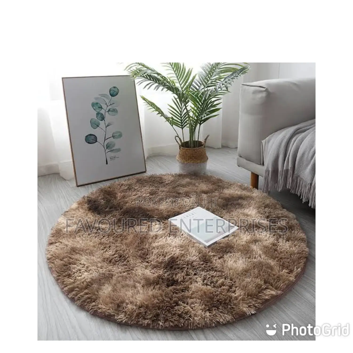 Round Fluffy Mat Diameter 3.3ft(107 Cm)