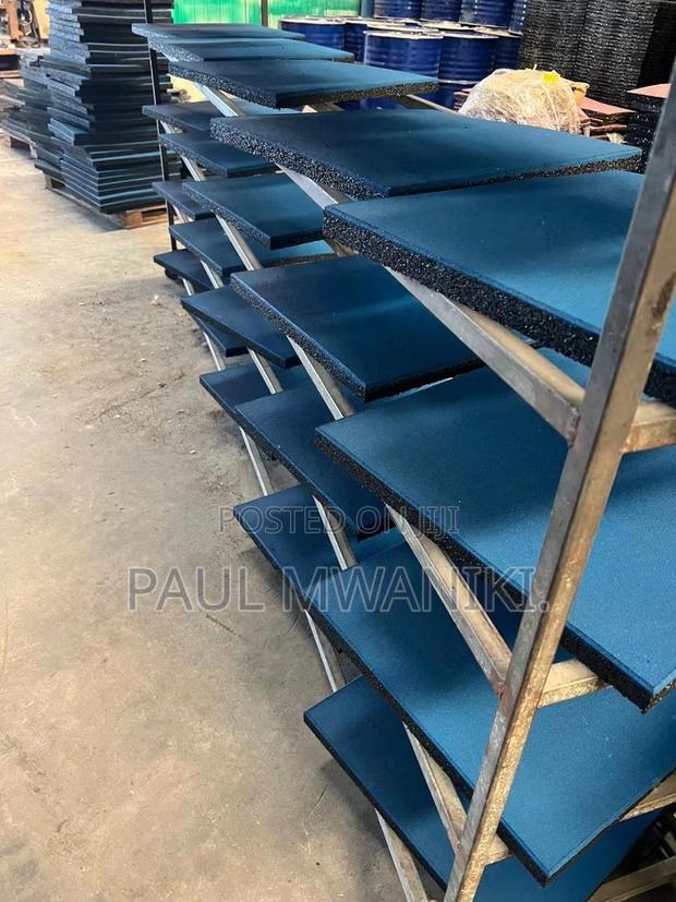 Coloured Gym Rubber Flooring Mats. - main view