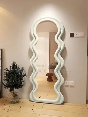 *Decor Mirror Wavy Blocks Modern Decorative Frame Mirror *