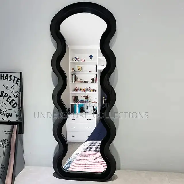 *Decor Mirror Wavy Blocks Modern Decorative Frame Mirror *