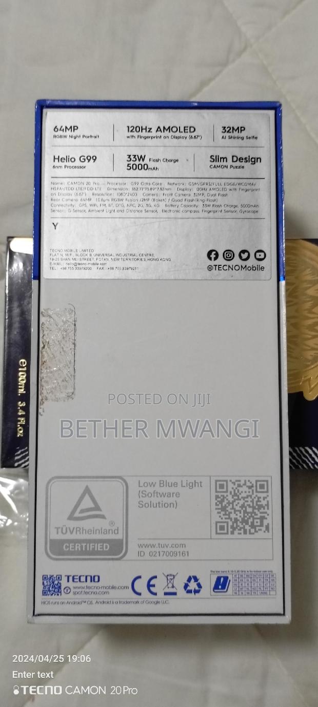 Tecno Camon 20 256 GB Blue - thumbnail 3