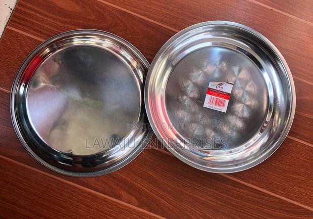 35cm Stainless Steel Round Tray - main view