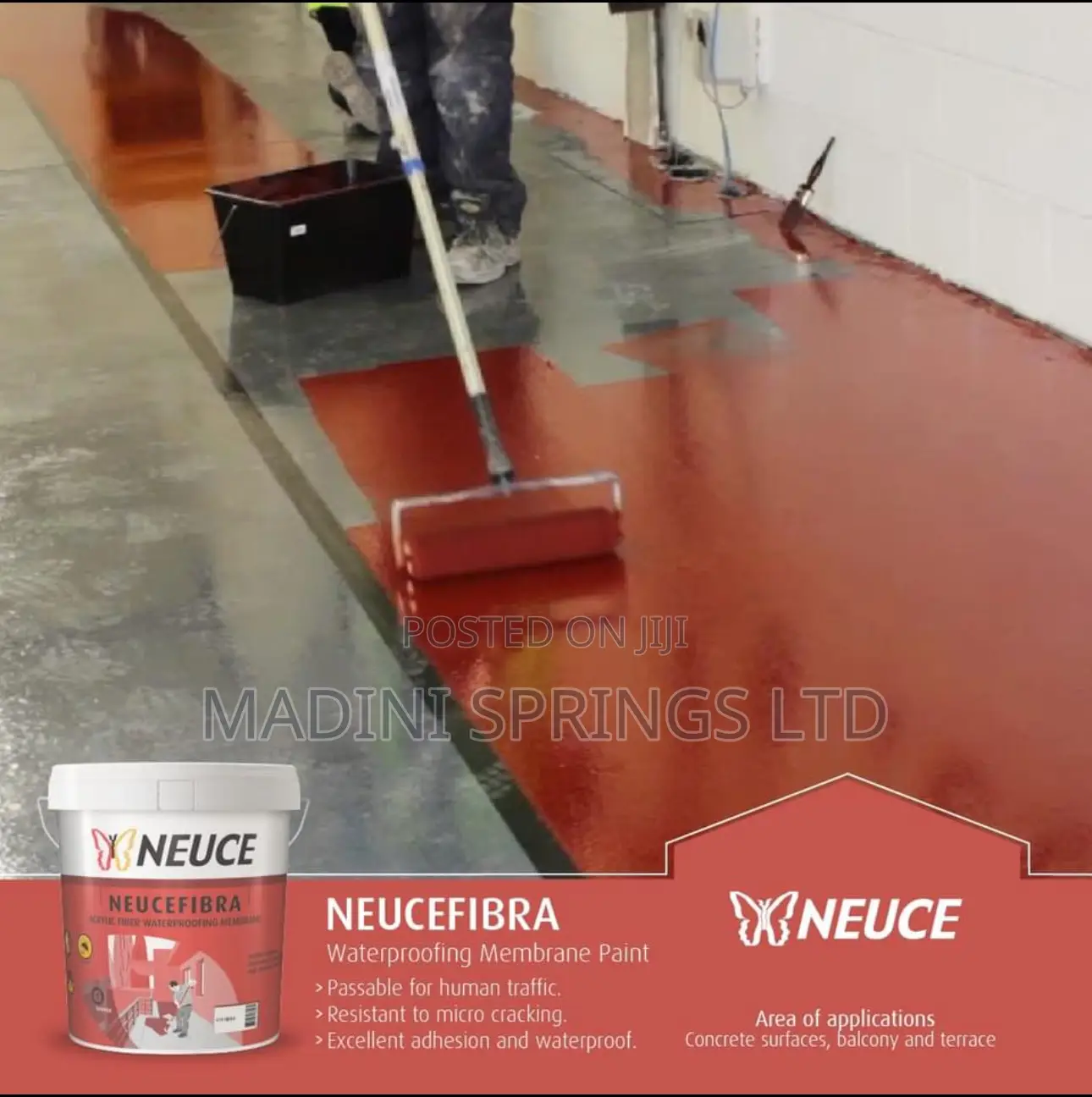 Neucefibra Acrylic Wp Membrane Paint (Black,Grey,White, Red)