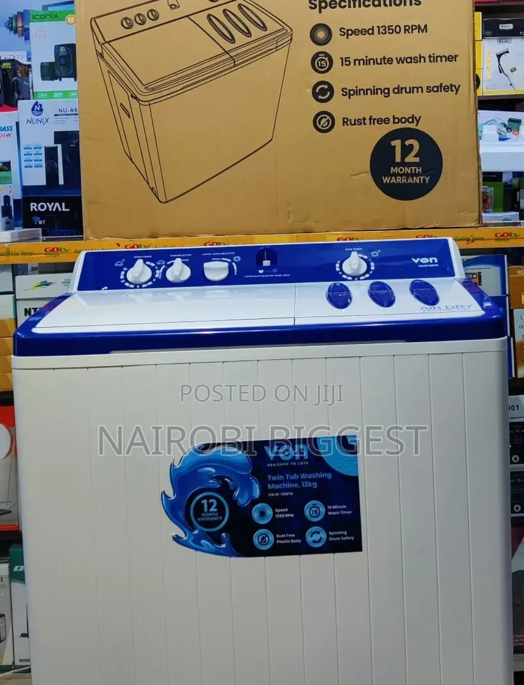 Von 12kgs Top Load Washing Machine
