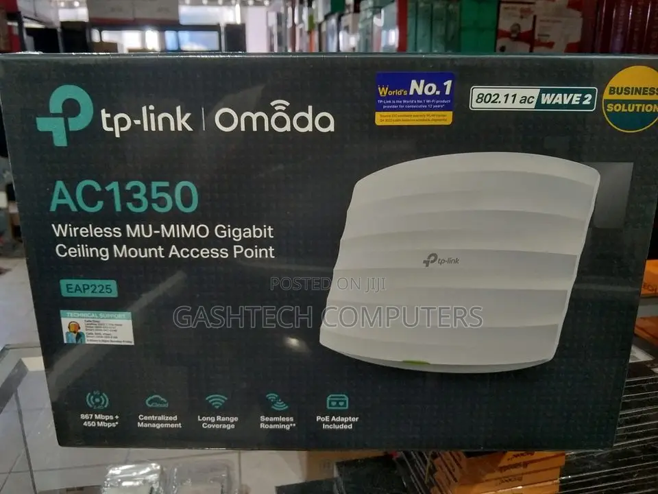 Tp-Link Eap225 Ac1350 Wireless Gigabit Ceiling Mount Access.