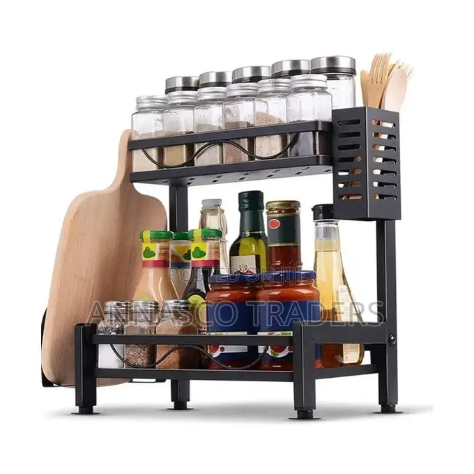 Metallic 2 Layer Kitchen Storage Spice Rack