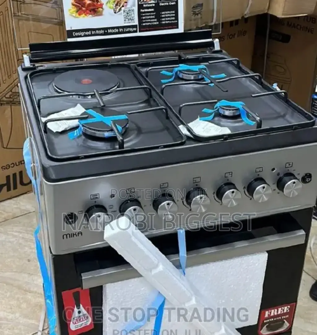 Mika Mika 60by60 Cooker Silver With 3gas +1 Electric Plate