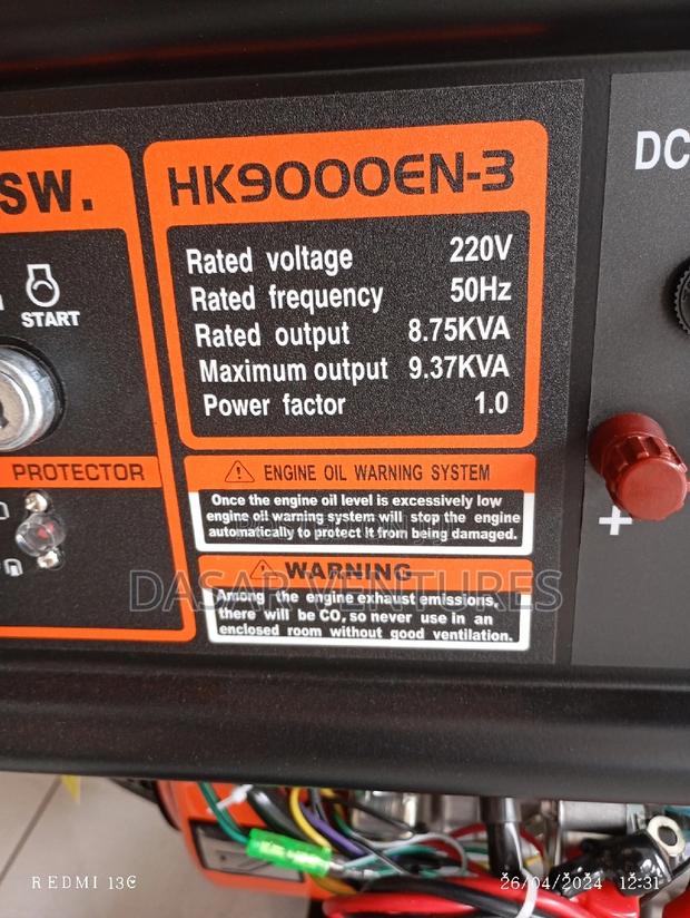 Generator - Hk 9000en-3. 9kva Three Phase - thumbnail 2