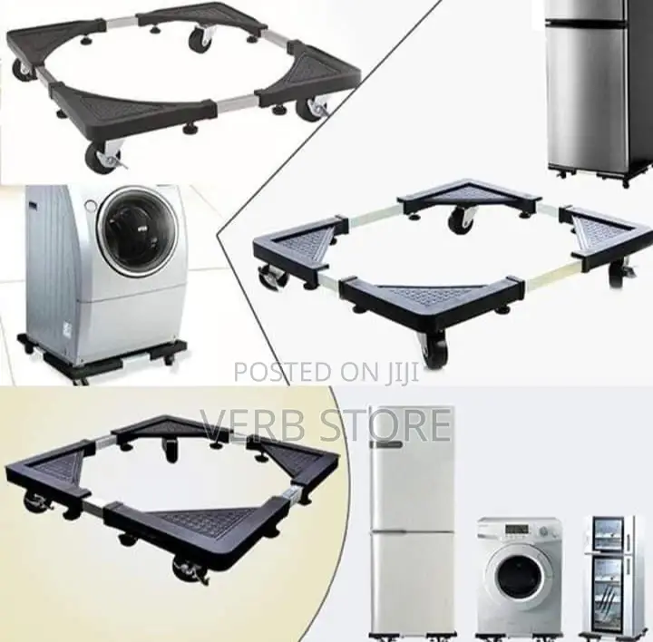 Adjustable Fridge/ Washing Machine Trolley Stand 56x56cm