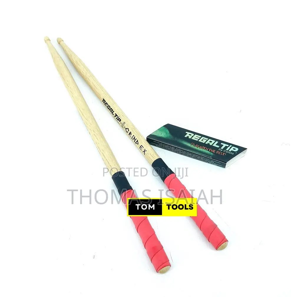 Regal Tip Grind Ex Padded Grip 5A Drum Sticks