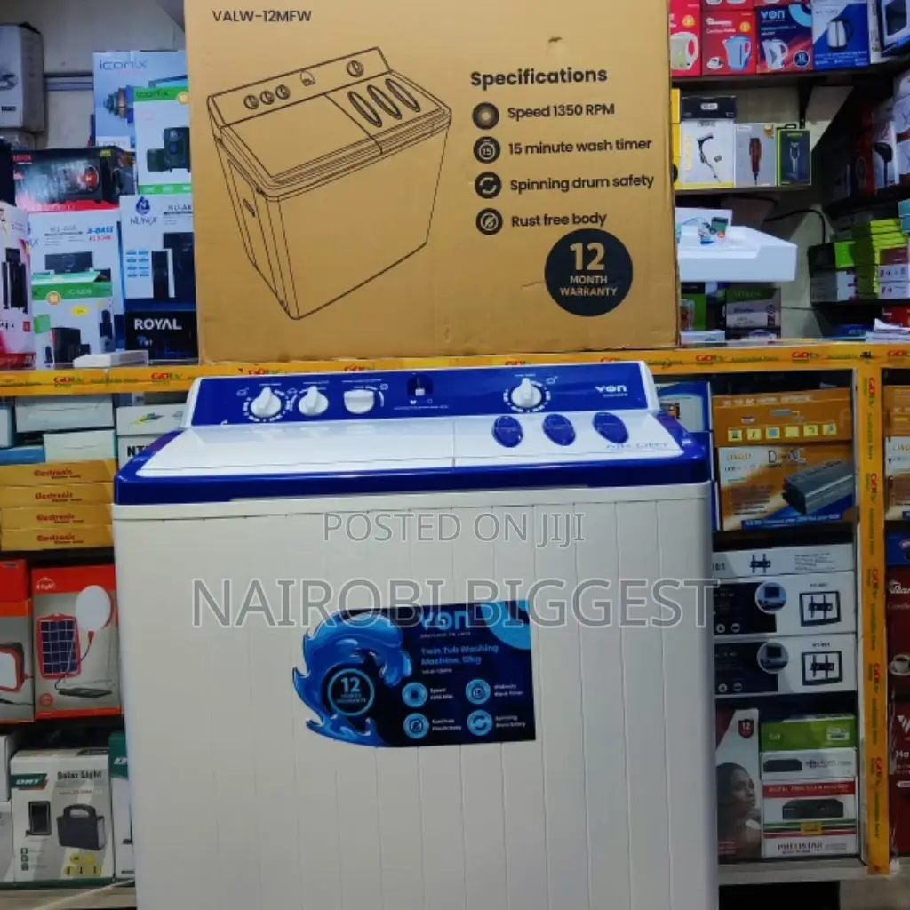 Von 12kgs Twin Tub Washing Machine