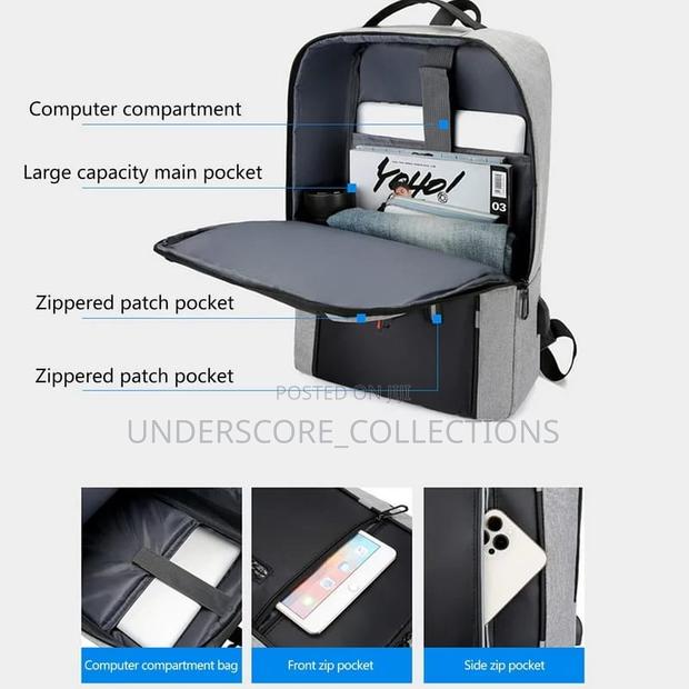 Waterproof Business Backpack Men USB Laptop Backpack - thumbnail 3