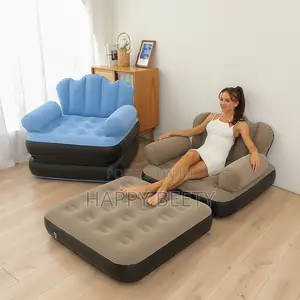 *5 in 1 Inflatable Couch Lazy Sofa Bed With L-Shaped Armrest