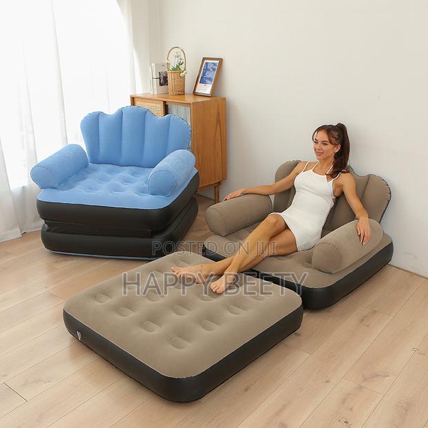 *5 in 1 Inflatable Couch Lazy Sofa Bed With L-Shaped Armrest - thumbnail 3