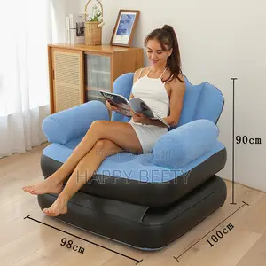 *5 in 1 Inflatable Couch Lazy Sofa Bed With L-Shaped Armrest