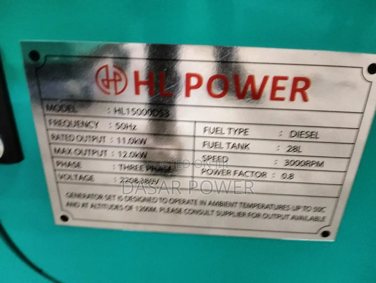 15kva Hl Power Diesel Generator.