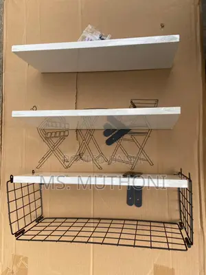 White Solid Pine Wood Bathroom Floating Shelves
