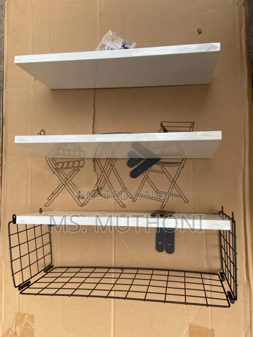 White Solid Pine Wood Bathroom Floating Shelves