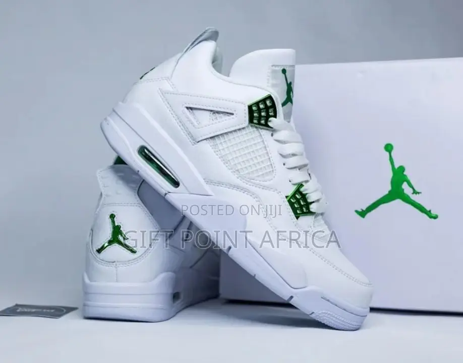 Air Jordan 4 Metallic Green Unisex Sneakers