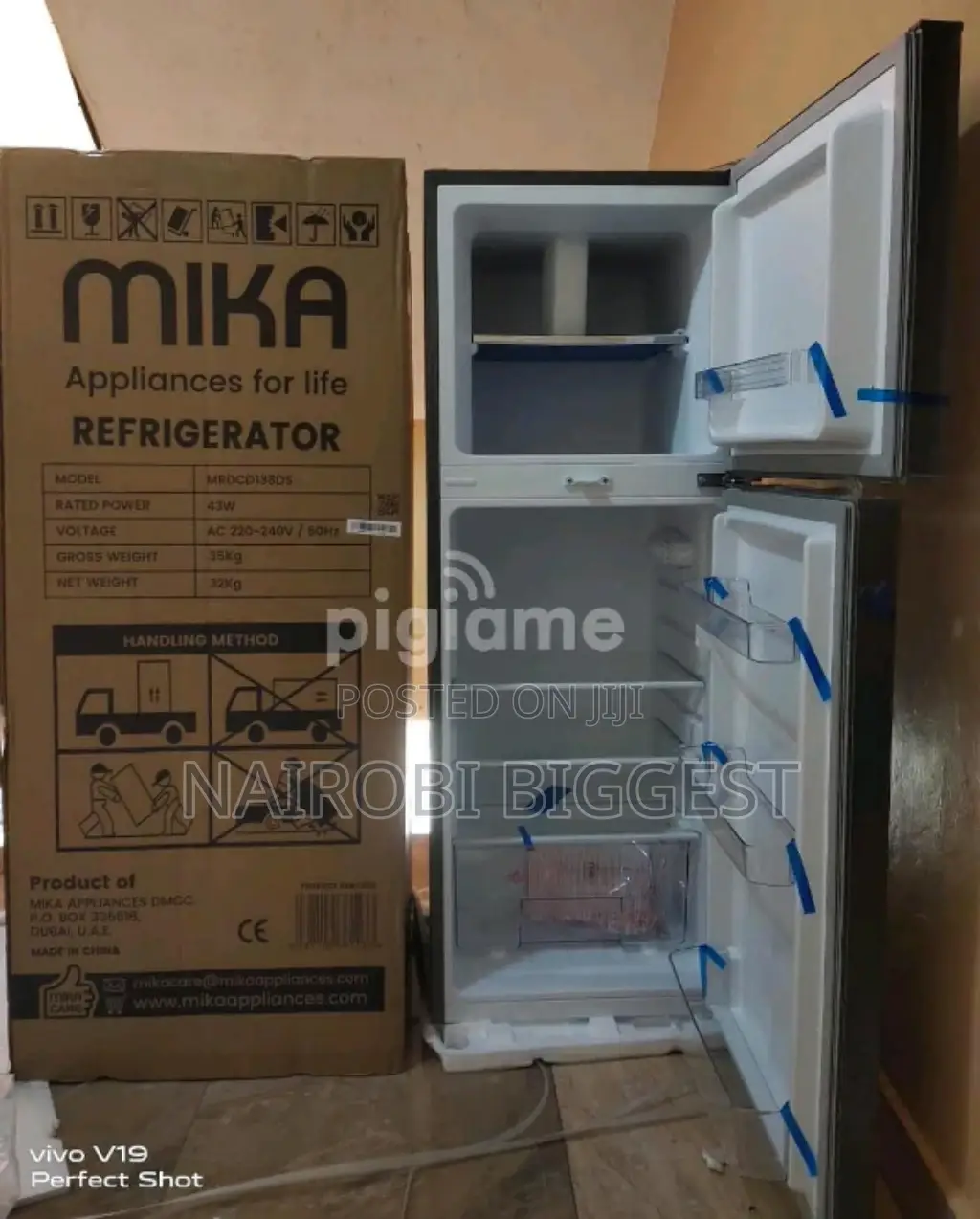 Mika 168litres Double Door Fridge