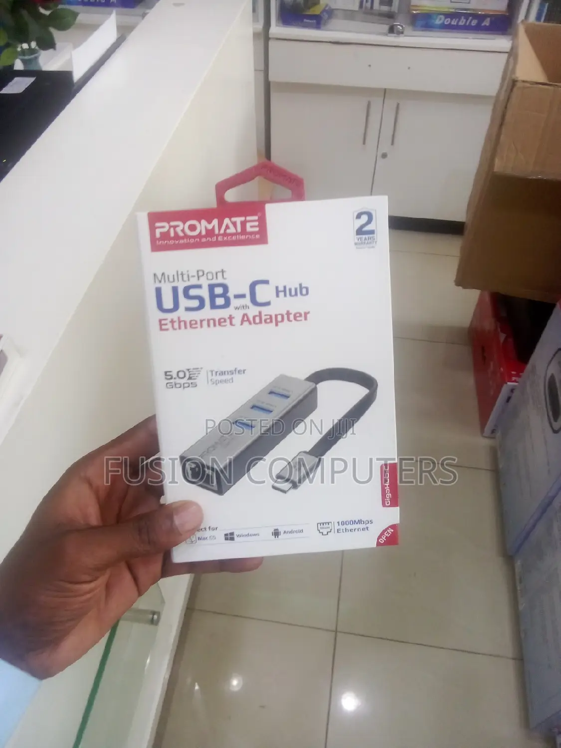 Promate Gigahub-C USB-C to Ethernet Adapter Hub