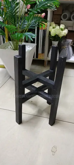 Wooden Black Planter Pot Stand