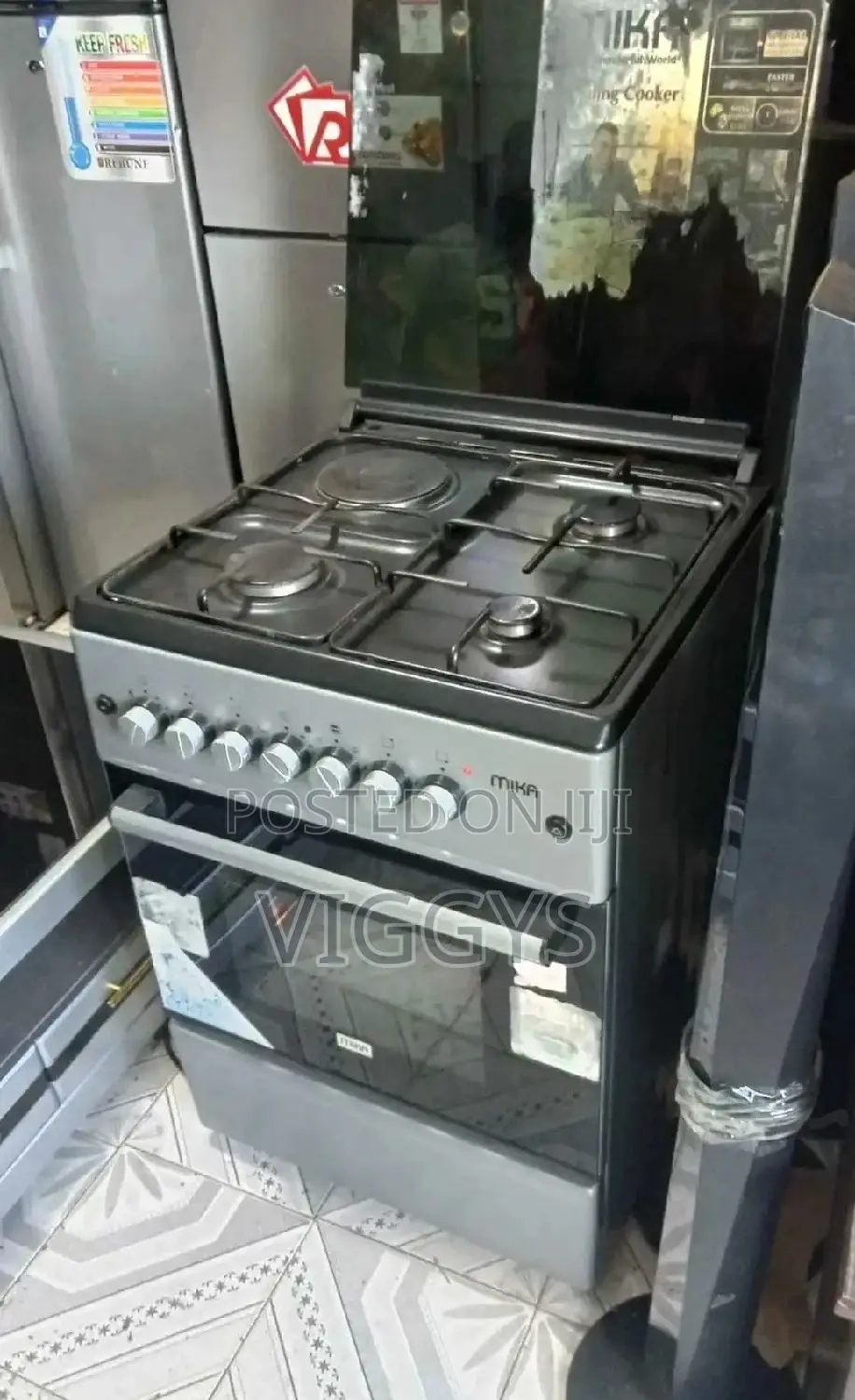 Authentic Mika Gas 60 by 60 Cm 3+1 Standing Cooker