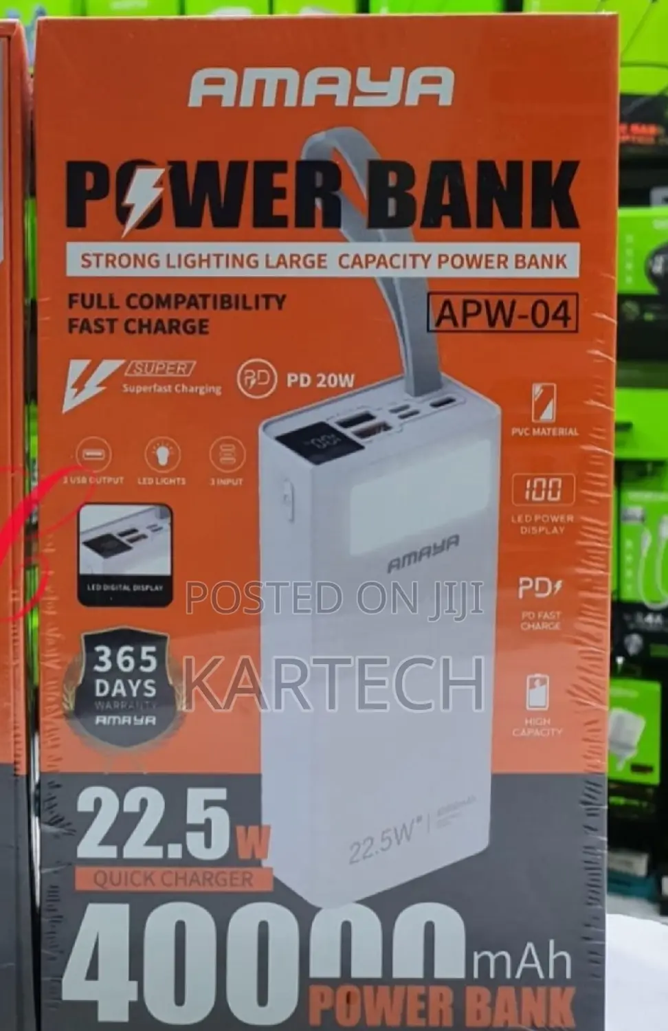 40,000mah Amaya APW-04 22.5W Quick Charger Power Bank