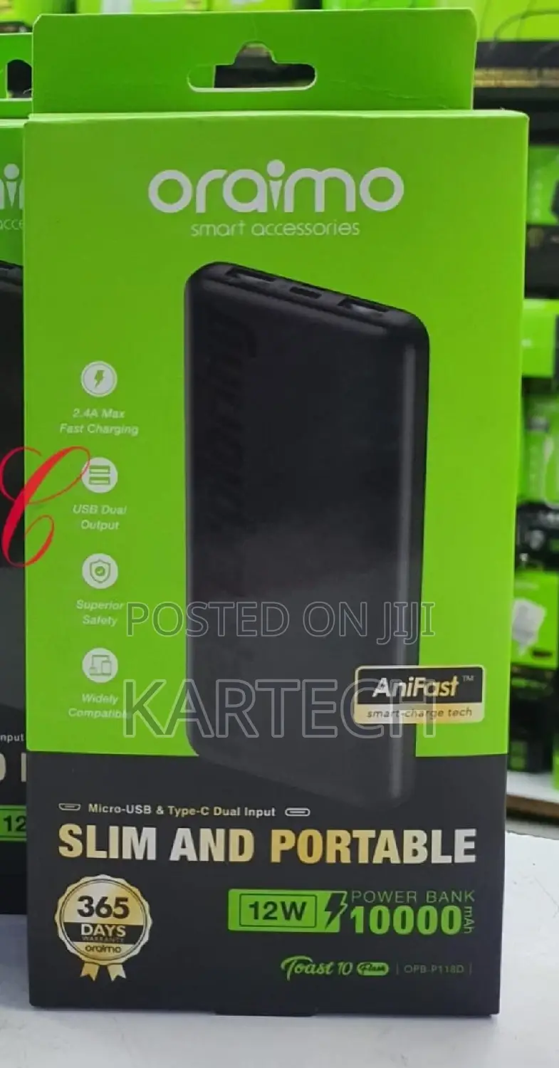 Oraimo Toast Power Bank 10 Flash 10,000mah P118D
