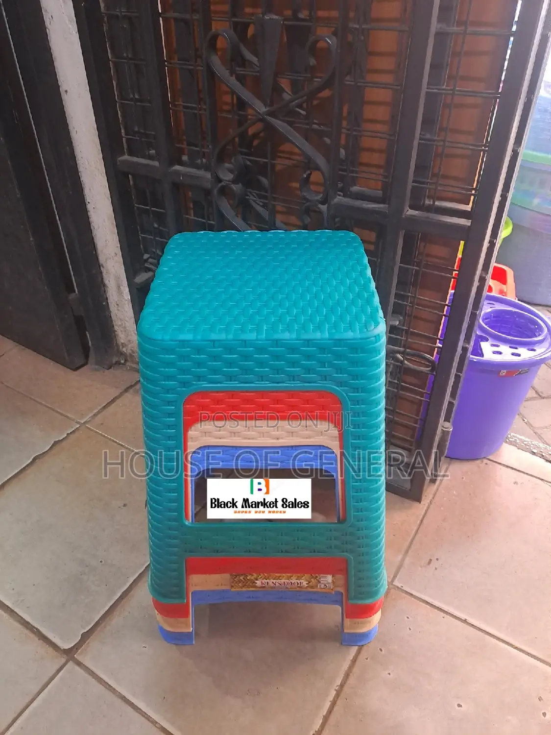 Bamboo Plastic Stool