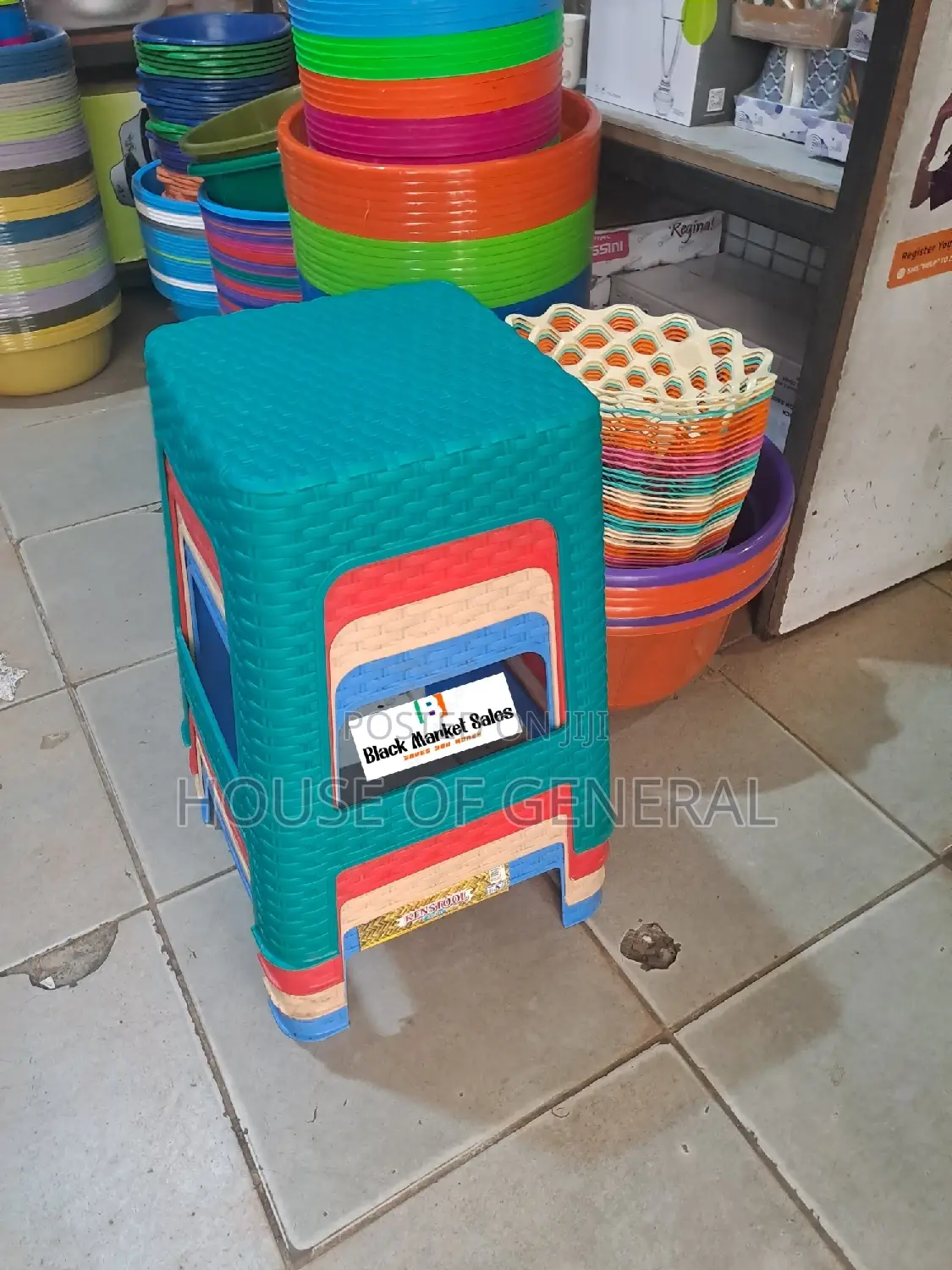 Bamboo Plastic Stool