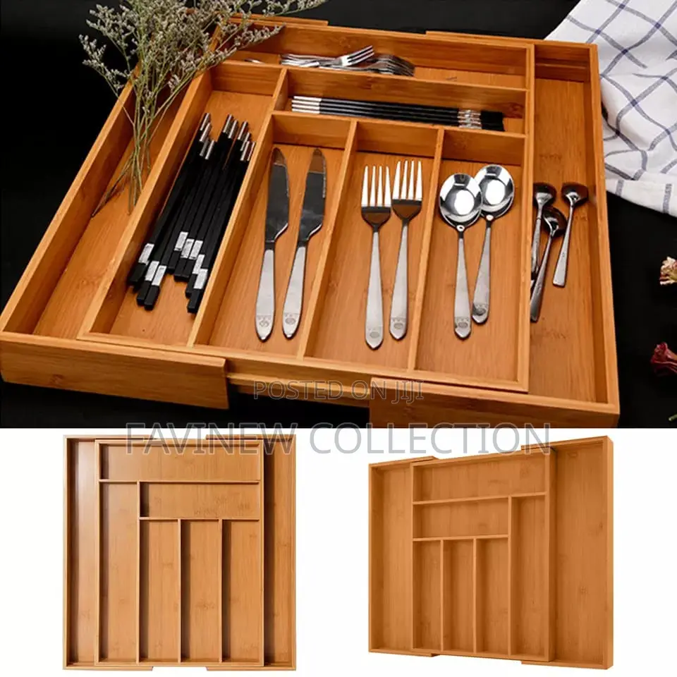Multifunctional Bamboo Drawer Organizer*