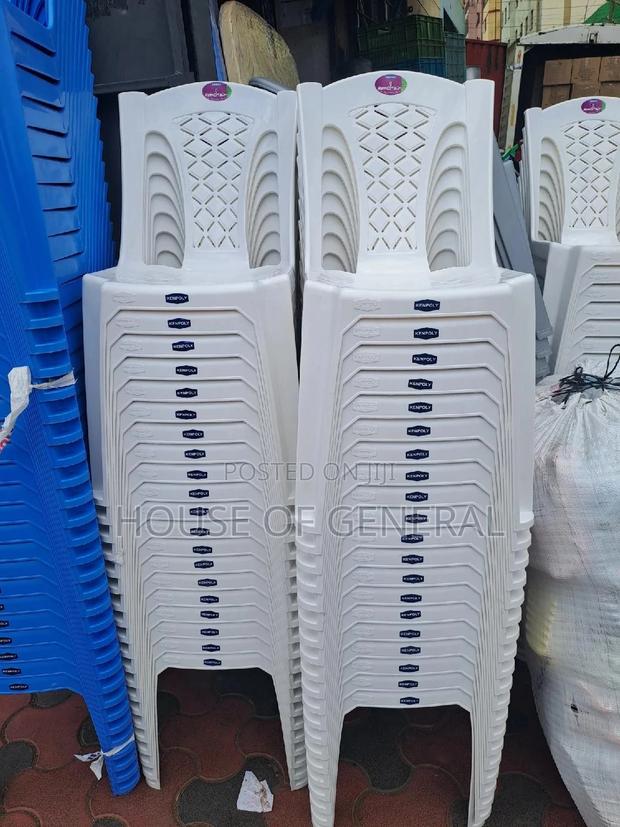 White Kenpoly Armless Plastic Chair - main view